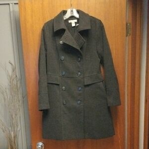 H&M Charcoal Double-Breasted Pea Coat